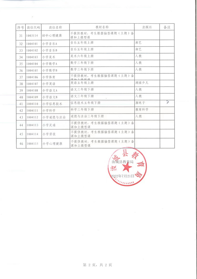2022年汝城县公开招聘教师面试教材公布(图2)